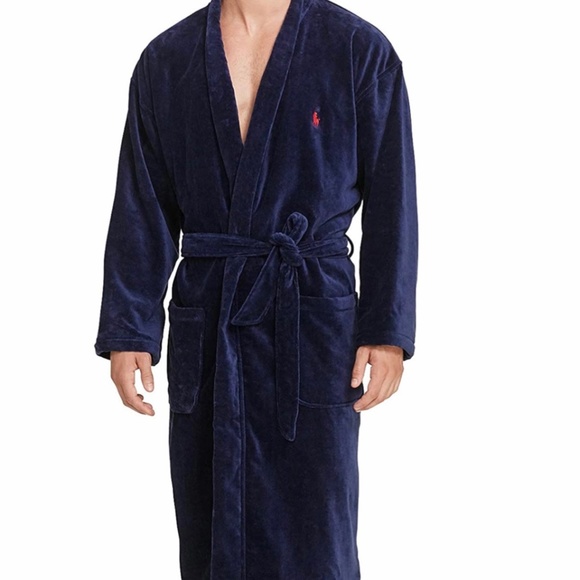 Ralph Lauren plush cotton Robe navy L/XL - Picture 1 of 1